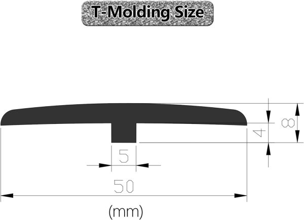 T-Molding DAILISEN PVC Floor Transition Gray 118in-1