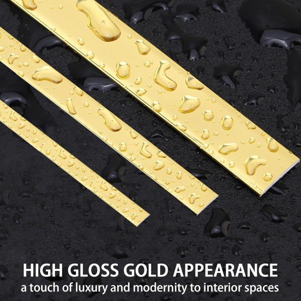 QDYMXUN Glossy Gold PVC Wall Molding Trim Self Adhesive-1