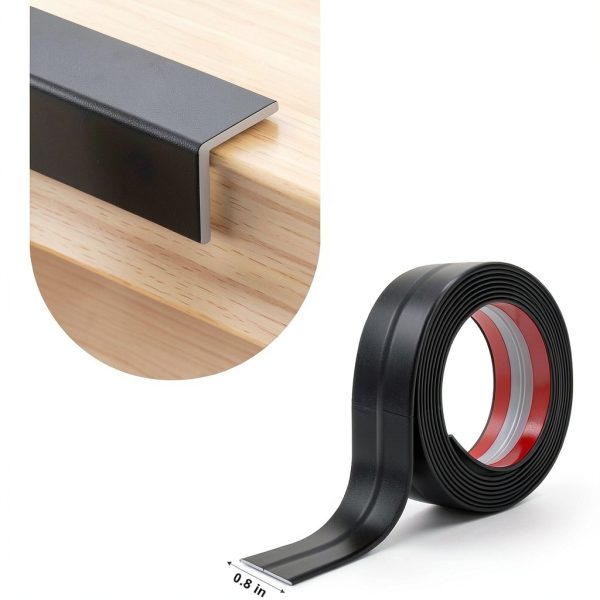 EYAYEN Adjustable PVC Corner Guard Black L‑Shape-1