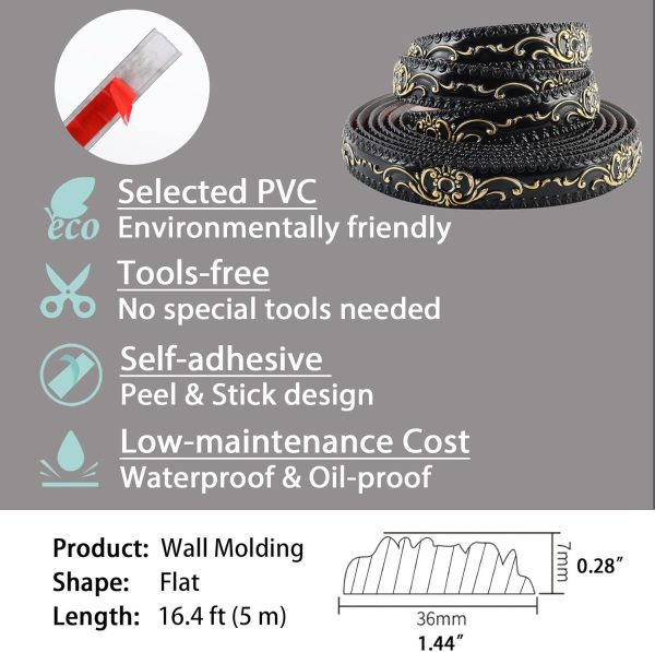 Gaahing PVC Wall Molding Trim Flexible Easy Install-2