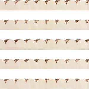 Threehoney Unfinished Wood Scalloped Moulding Trim DIY-0