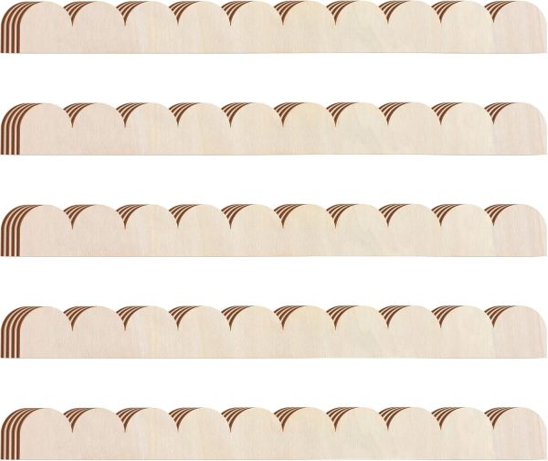 Threehoney Unfinished Wood Scalloped Moulding Trim DIY-0