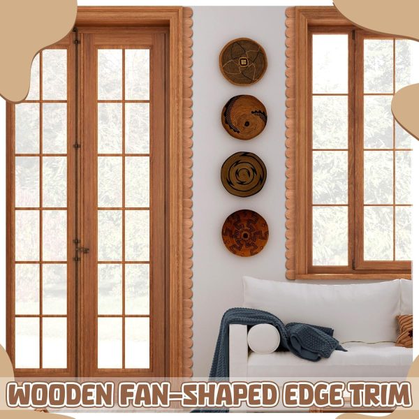 Threehoney Unfinished Wood Scalloped Moulding Trim DIY-3