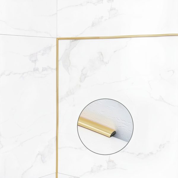 Trimold PVC Wall Molding Shiny Gold Self Adhesive Trim-4