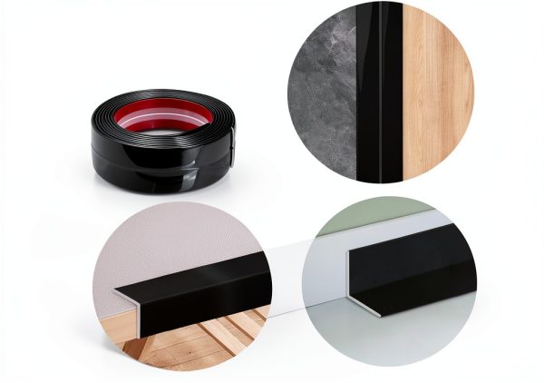 EYAYEN Adjustable PVC Corner Guard Black L‑Shape-4