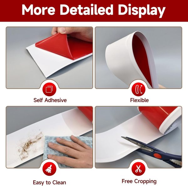 Peel and Stick Wall Molding YIYAO Rubber 4in-5