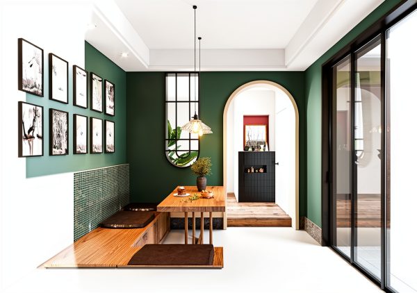Dimoon Dark Green Vinyl Self‑Adhesive Wallpaper 17.7x118 inches-5